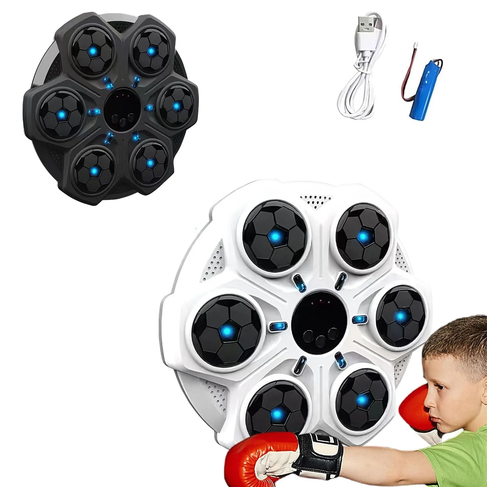 2025 máquina de boxe de música, máquina de boxe inteligente bluetooth com luvas de boxe montada na parede, treinamento de alvo de boxe de música perfuração e - Imagem 3