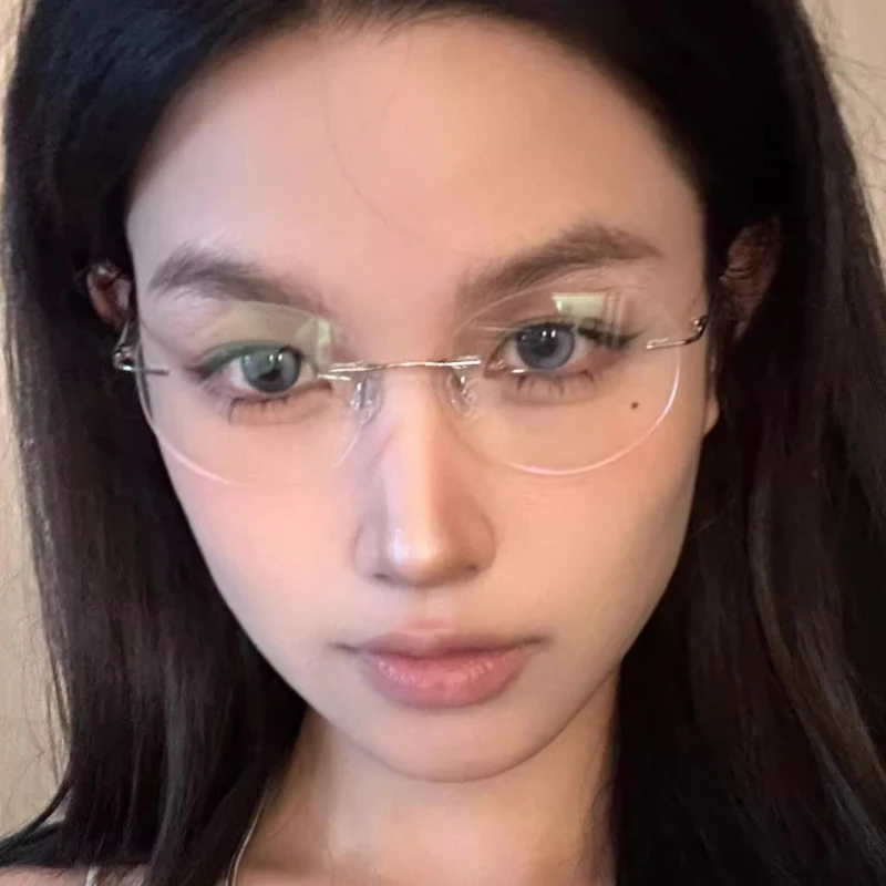 Óculos pequenos retrô redondo para mulheres e meninas, óculos de metal, óculos de leitura clara, óculos de bloqueio de luz azul, y2k, harajuku