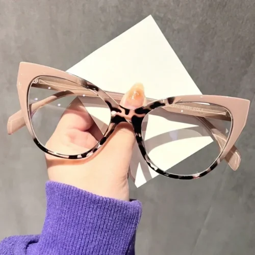 Novas mulheres óculos quadro olho de gato espelho plano moda eyeframe retro anti luz azul na moda homem óculos decorativos simples