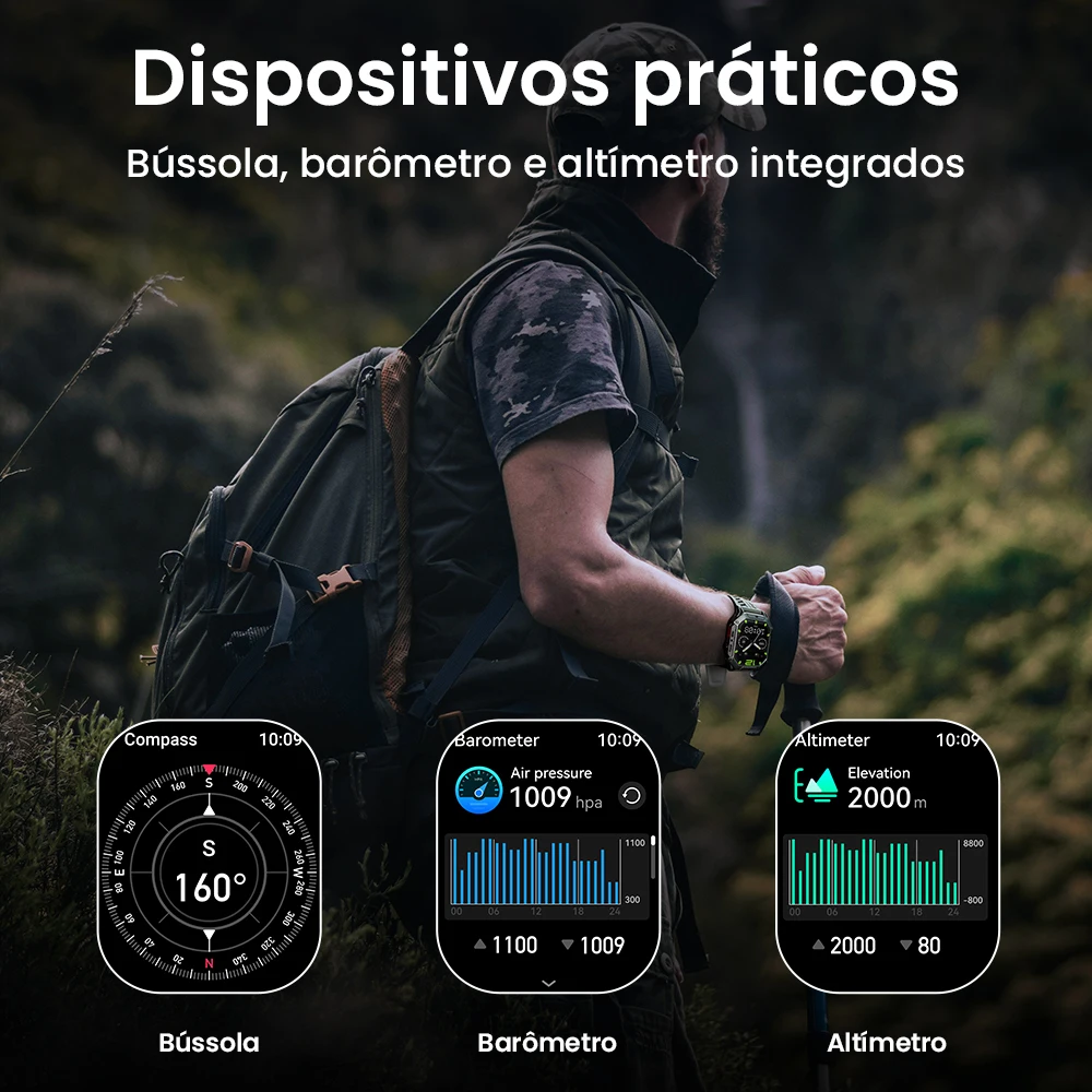 HAYLOU IRON N1 Smartwatchs 2.13’’ AMOLED Display 5ATM Waterproof Bluetooth Call Outdoor Sport Smart Watch 30 Days Battery Life - Imagem 4