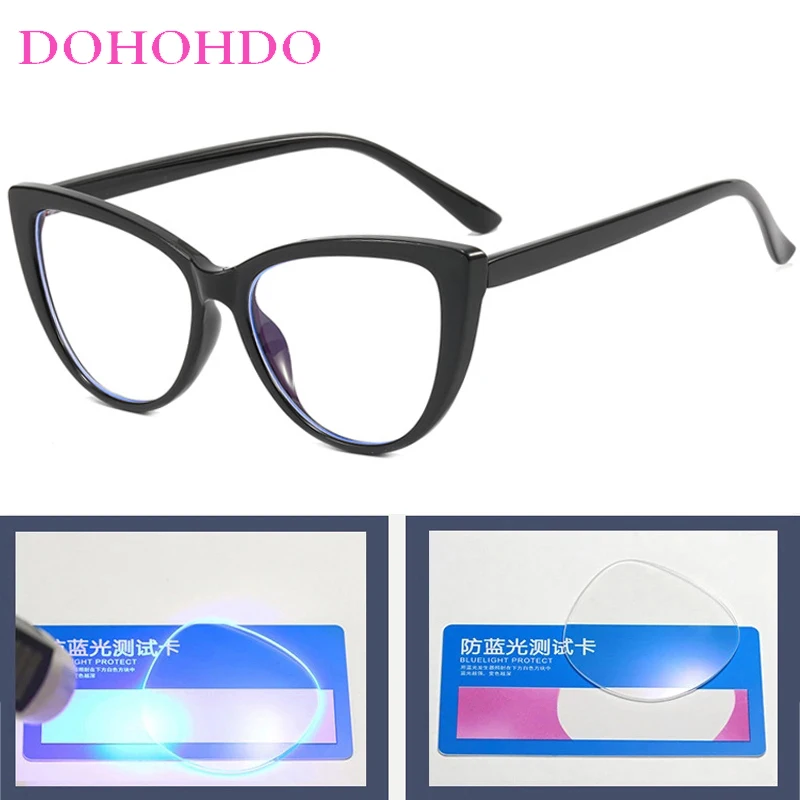 Retro óculos de olho de gato das mulheres dos homens na moda design de marca de luxo óculos ópticos anti-luz azul computador proteção para os olhos - Imagem 3