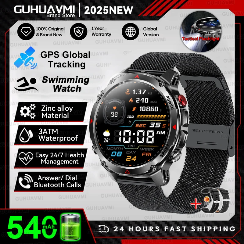 Novo Smartwatch Esportivo Profissional com GPS para Atividades ao Ar Livre (Ciclismo, Corrida, Natação), Bússola, Altímetro, Resistência à Água 3ATM, Pulseira Esportiva Masculina - Lançamento 2025 - Imagem 15