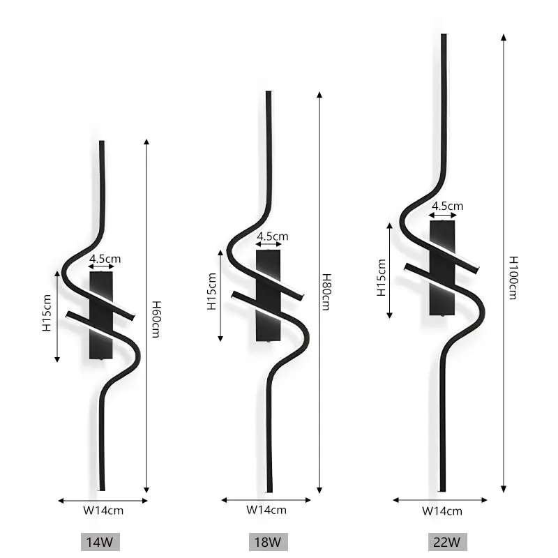 Moderno led lâmpadas de parede tira longa para cima e para baixo luzes de parede led quarto cabeceira corredor luminária AC85-265V arandela - Imagem 4