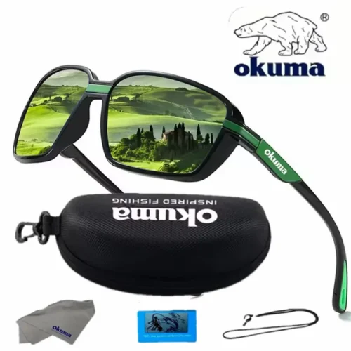 O novo quadrado de OKUMA para viagens ao ar livre, esportes, ciclismo, óculos de sol polarizados masculinos e femininos para pilotos para dirigir óculos de sol de pesca