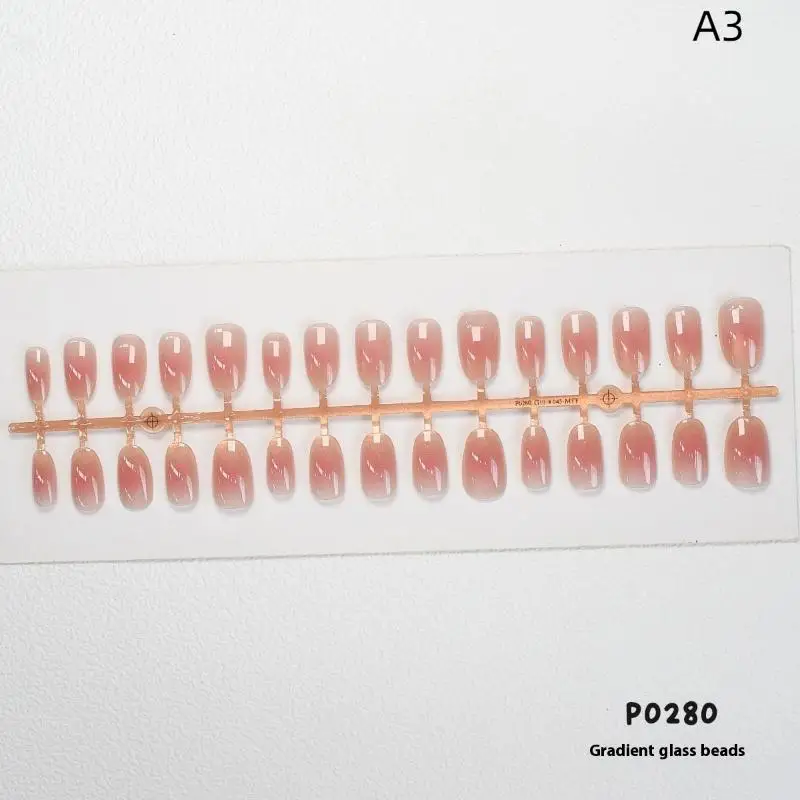 30 pçs cor sólida gradiente unhas falsas vestindo armadura wearable manicure diy charme do prego arte do prego manicure decoração - Imagem 10