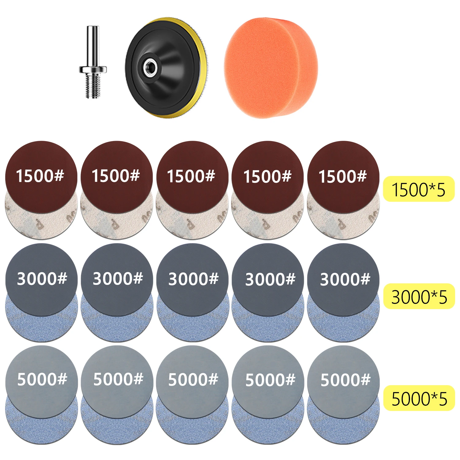 Farol Repair Restoration Kit com Lixa, Disco De Polimento De Carro, Esponja De Enceração Automática, Lixadeira, 3 Polegadas, 75mm, Carro Detalhando - Imagem 11