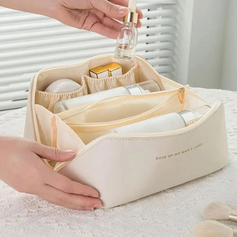 Organizador de maquiagem feminino kit de higiene pessoal saco compõem caso bolsa de armazenamento luxo senhora caixa, saco de cosméticos, saco organizador para viagem zip - Imagem 7