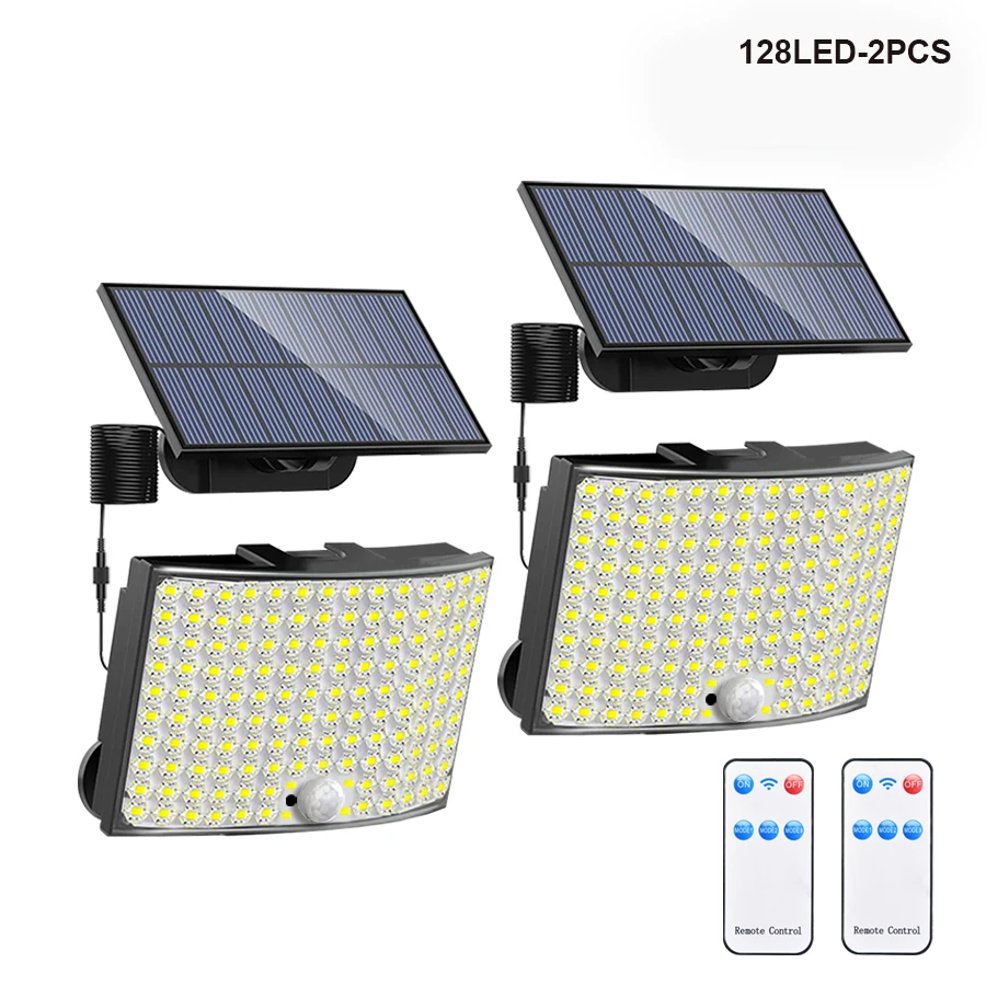 106/318 LED luz solar ao ar livre 328 holofotes LED IP65 à prova d'água sensor de movimento luzes de segurança de inundação solar humana 3 modos - Imagem 12
