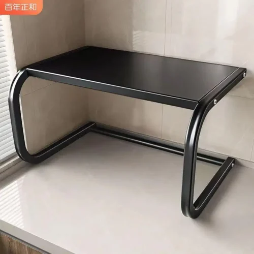 Prateleira expansível de dupla camada para forno de micro-ondas, prateleira de armazenamento de cozinha, prateleira para espe...