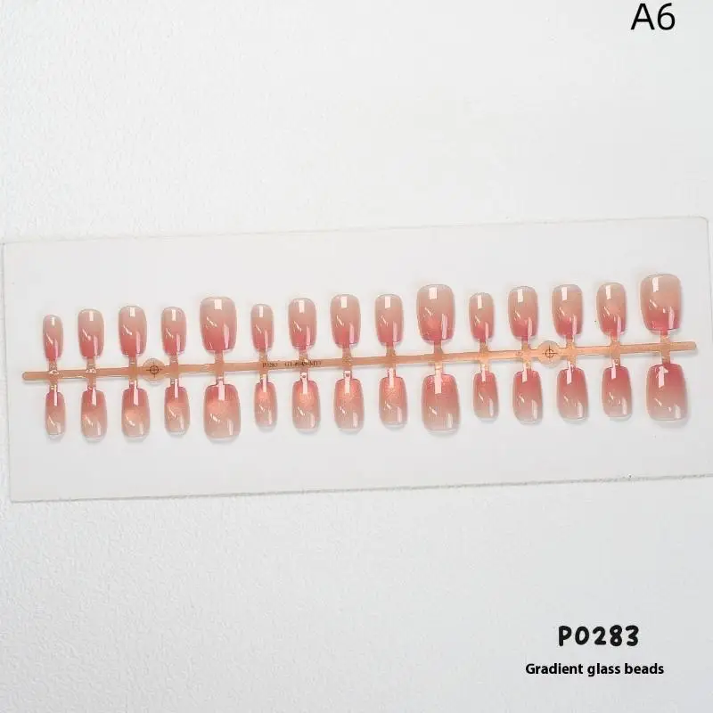 30 pçs cor sólida gradiente unhas falsas vestindo armadura wearable manicure diy charme do prego arte do prego manicure decoração - Imagem 11