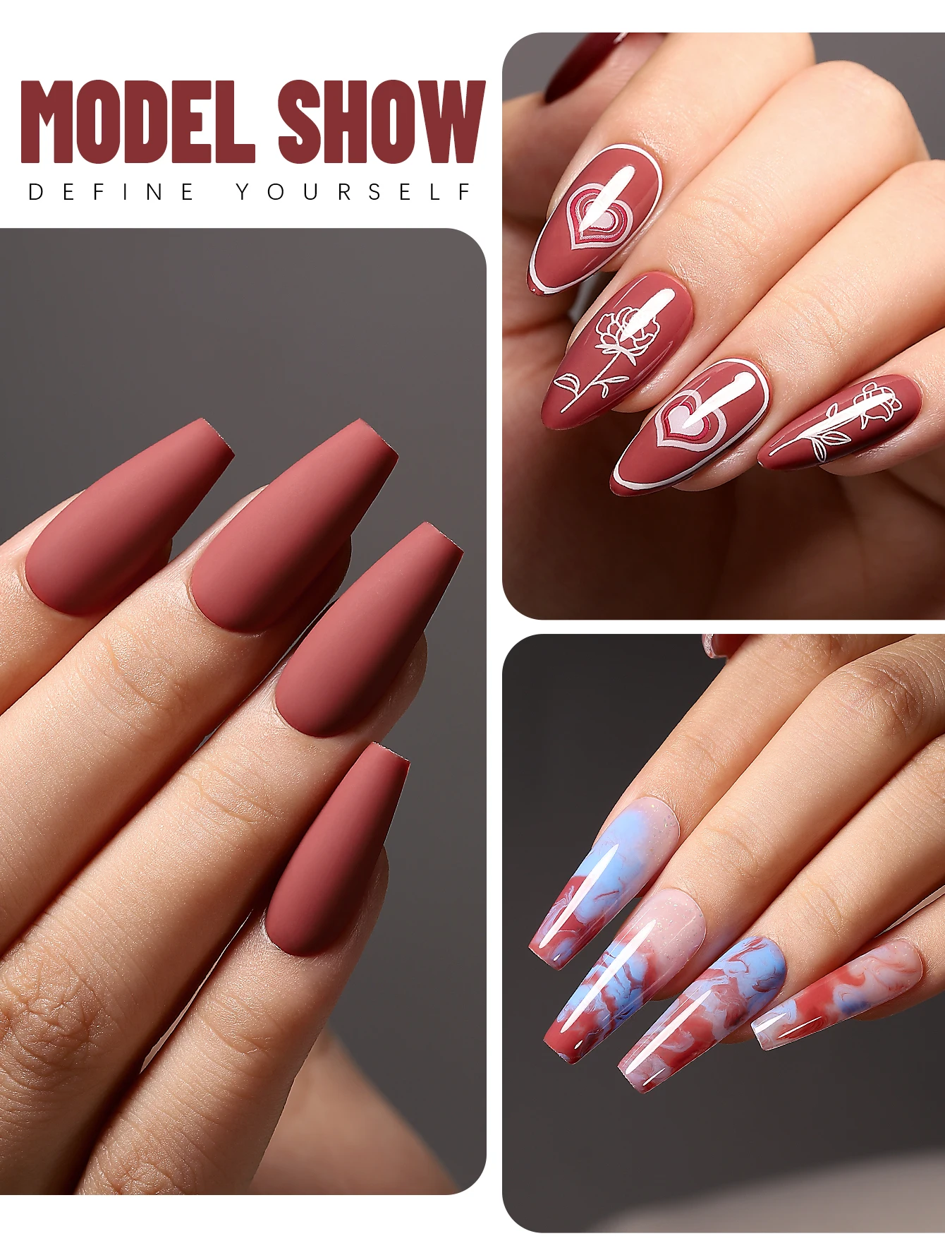 Yokefellow gel unha polonês 10ml vermelho marrom gel polonês embeber fora uv led gel verniz 122 cores arte do prego manicure presentes para mulher - Imagem 5