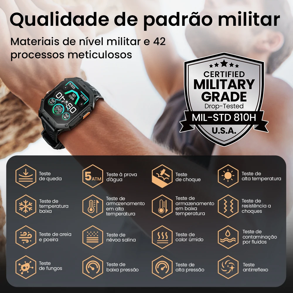 HAYLOU IRON N1 Smartwatchs 2.13’’ AMOLED Display 5ATM Waterproof Bluetooth Call Outdoor Sport Smart Watch 30 Days Battery Life - Imagem 6