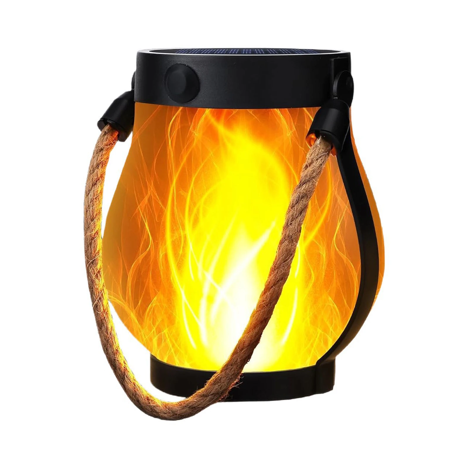 Pendurável luzes de chama solar à prova dwaterproof água ao ar livre lâmpada acampamento jardim lanterna luzes quintal decorativo festa halloween decoração casa