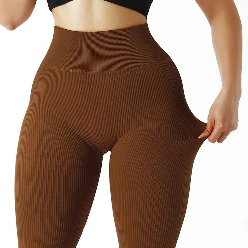 Calça legging feminina de cintura alta sem costura, calça skinny elástica casual para corrida ao ar livre, outono, calça de compressão - Imagem 2
