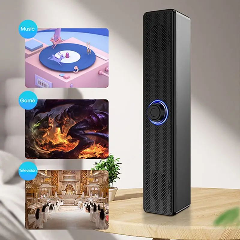 Alto-falantes de computador bluetooth com fio barra de som surround estéreo subwoofer soundbar para desktop portátil pc mini sistema de cinema em casa - Imagem 4