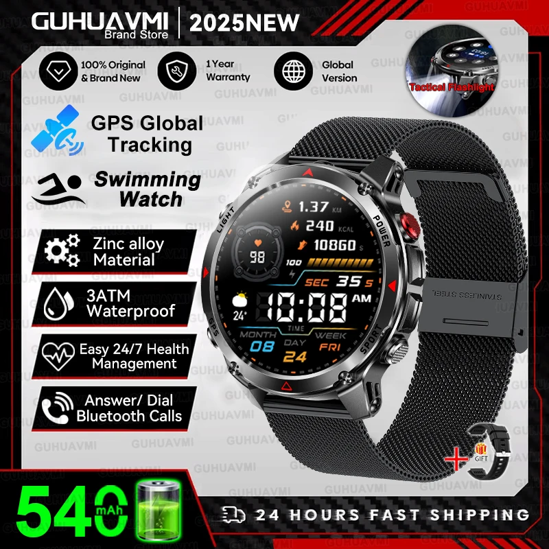 Novo Smartwatch Esportivo Profissional com GPS para Atividades ao Ar Livre (Ciclismo, Corrida, Natação), Bússola, Altímetro, Resistência à Água 3ATM, Pulseira Esportiva Masculina - Lançamento 2025 - Imagem 21