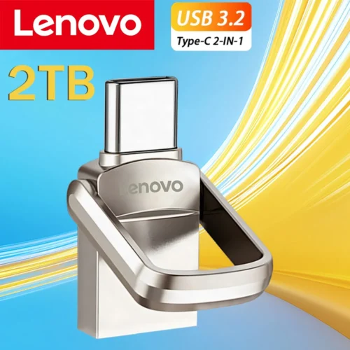 Lenovo 2TB Metal Pendrive Alta Velocidade 2025 Novo 1TB USB3 0 Flash Drive 128GB U Disk Para Escritório Estudantes de Negócios Armazenamento de Backup