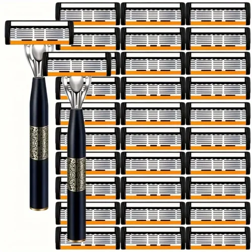 Aparelho de barbear manual Razor Classic com 6 camadas de segurança para homens e mulheres. Ideal para barbear masculino e feminino.