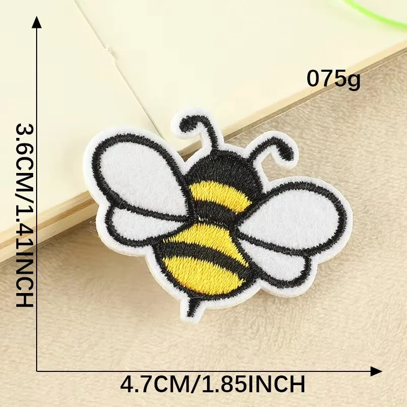 Abelha irritada abelha animal dos desenhos animados ferro em remendos de roupas bordadas para roupas adesivos vestuário atacado - Imagem 3