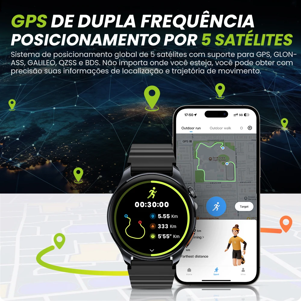 Relógio Inteligente HAYLOU Watch 4S com GPS, Tela AMOLED HD de 1,43”, Posicionamento GPS por 5 Satélites, Mais de 120 Modos de Treino, Ideal para Esportes e Fitness. - Imagem 3