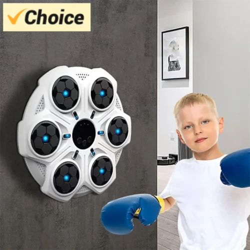 2025 máquina de boxe de música, máquina de boxe inteligente bluetooth com luvas de boxe montada na parede, treinamento de alvo de boxe de música perfuração e