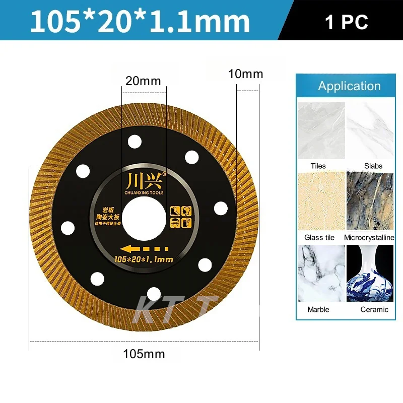 1pc 105/110/115/125mm disco de corte de diamante fino lâmina de serra de diamante telha pedra de mármore moedor de ângulo serra circular cortador de telha - Imagem 10