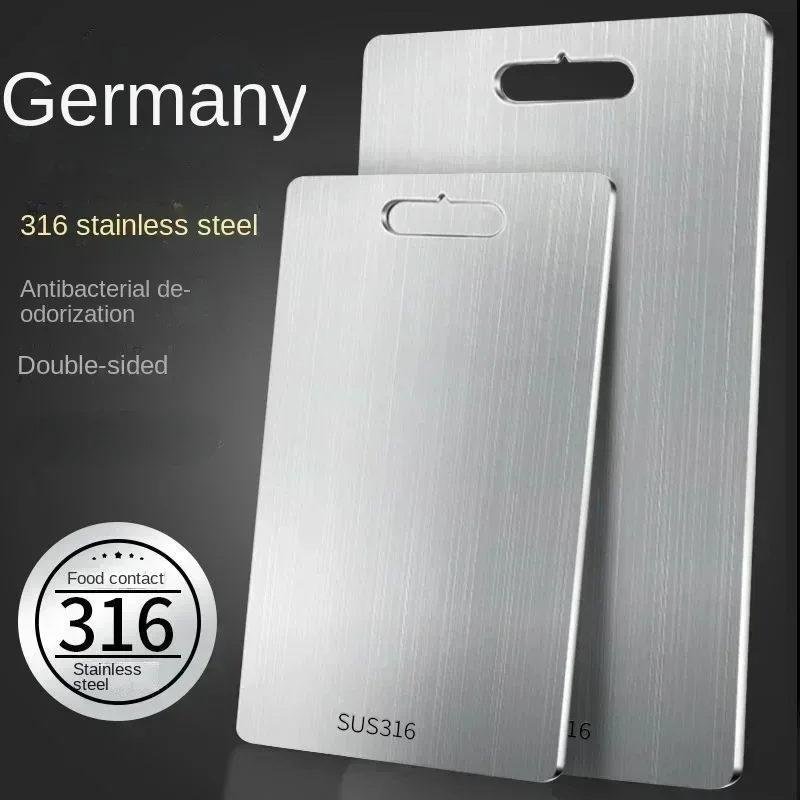 Painel de aço inoxidável 316 e tábua de cortar cozinha doméstica espessada placa de corte dupla face bloco amassar placa de massa