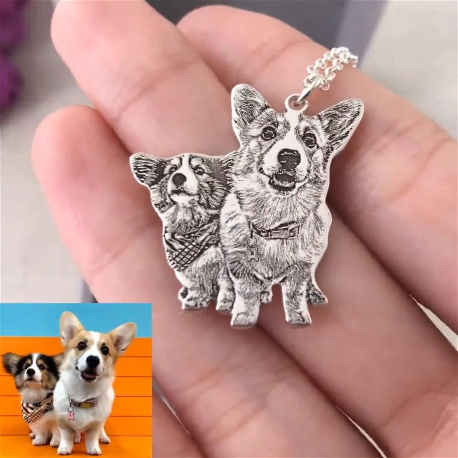 Colar personalizado com imagem de animal de estimação, escultura personalizada, retrato para cachorro, gato, foto, pingente, joia memorial, presente, amante de animais de estimação