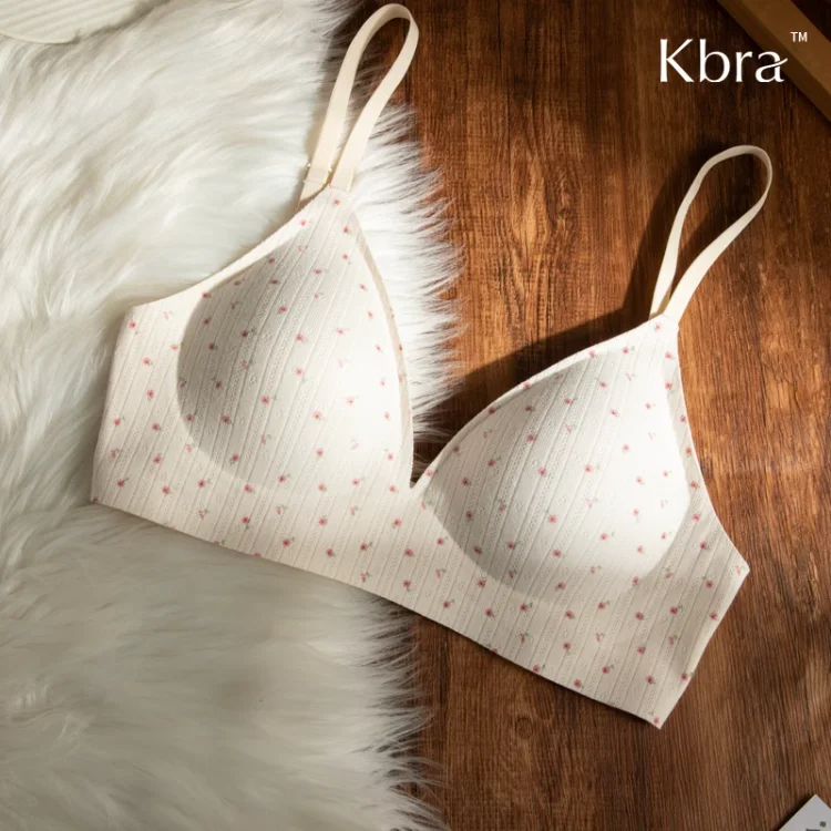 Sutiã Esportivo com Estampa Floral Sem Fio Copo Triangular Lingerie Fena Alça Fixa Decote em V Sem Costura Universal para... - Imagem 6