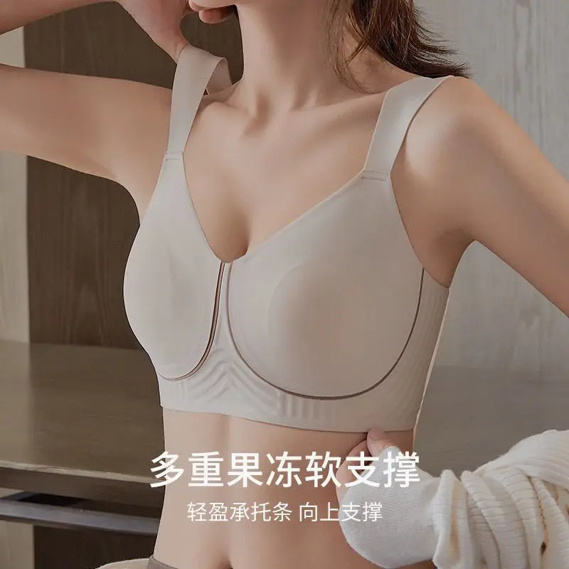 Sutiã minimizador diário plus size, lingerie de verão sem costura com suporte lateral, conforto sem fio anti-flacidez cobertura total MOYISU - Imagem 2