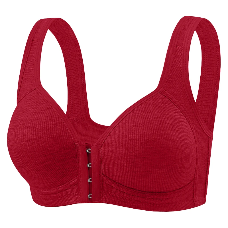 Fallsweet sutiã de fechamento frontal sem fio para mulheres sem costura cobertura completa sutiã copos fixos tamanho grande conforto roupa interior mãe lingeries - Imagem 7