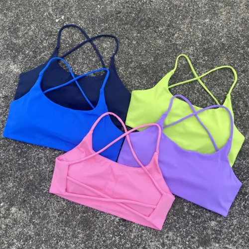 Sutiã esportivo feminino sexy alças cruzadas volta fitness bralette alto impacto ginásio yoga treino colheita superior colete push up correndo roupa interior