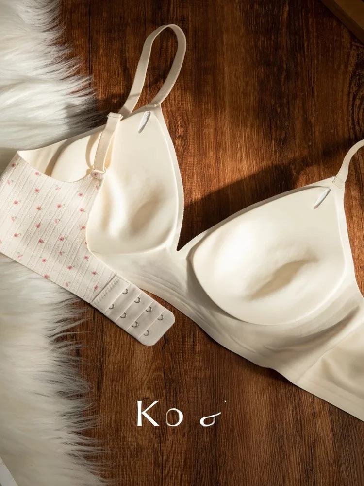 Sutiã Esportivo com Estampa Floral Sem Fio Copo Triangular Lingerie Fena Alça Fixa Decote em V Sem Costura Universal para... - Imagem 5