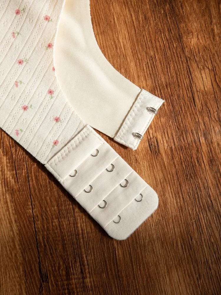 Sutiã Esportivo com Estampa Floral Sem Fio Copo Triangular Lingerie Fena Alça Fixa Decote em V Sem Costura Universal para... - Imagem 4