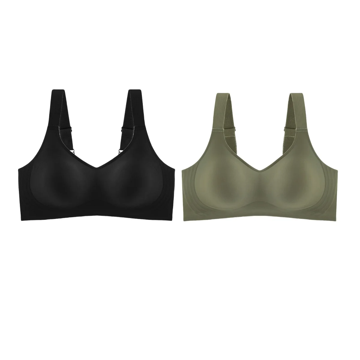 2 pçs/set sutiãs para mulheres esportes topos sem costura roupa interior acolchoada lingerie sexy alças largas sutiã feminino íntimo - Imagem 15