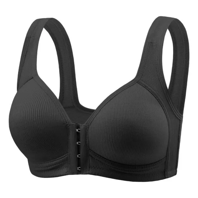 Fallsweet sutiã de fechamento frontal sem fio para mulheres sem costura cobertura completa sutiã copos fixos tamanho grande conforto roupa interior mãe lingeries - Imagem 10