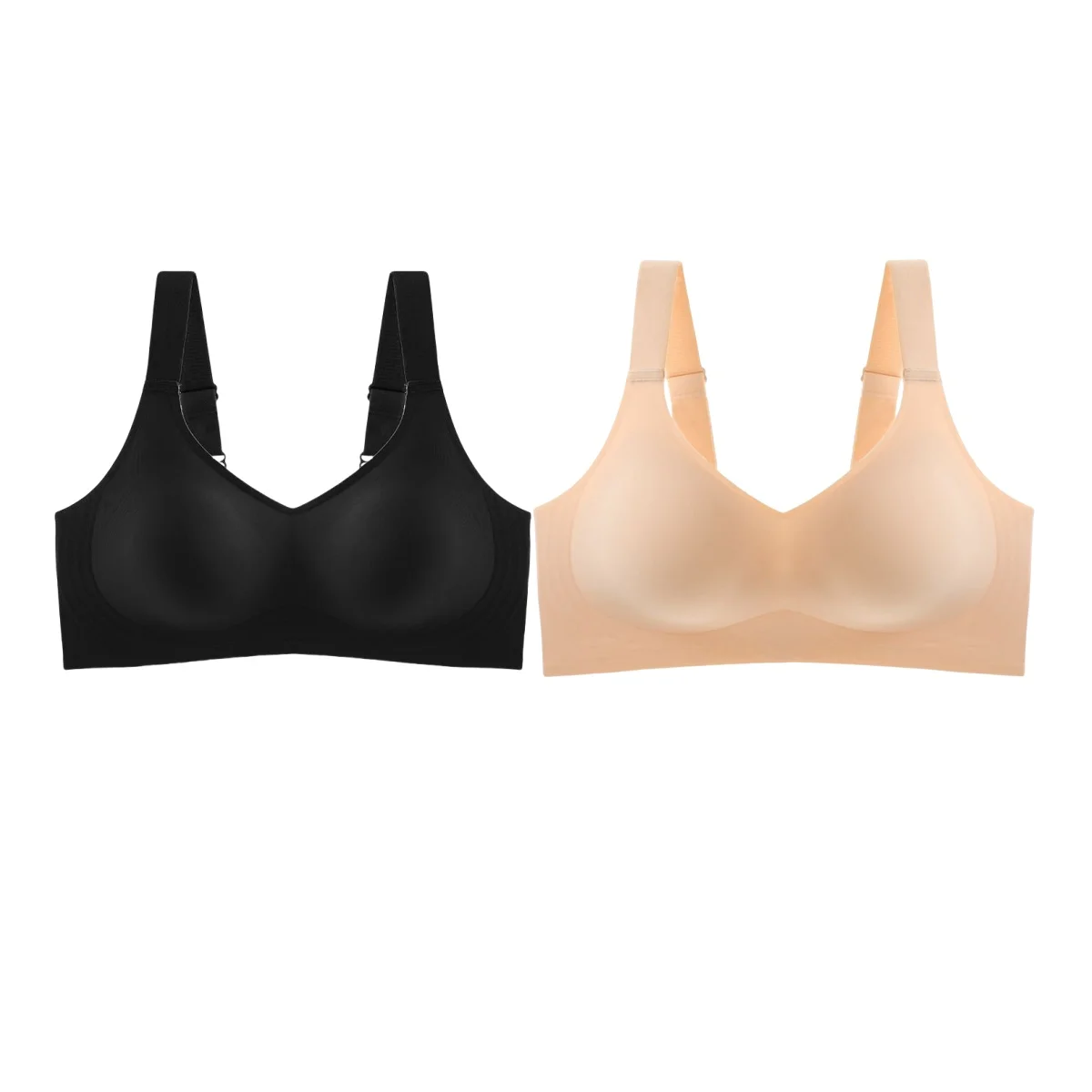 2 pçs/set sutiãs para mulheres esportes topos sem costura roupa interior acolchoada lingerie sexy alças largas sutiã feminino íntimo - Imagem 14