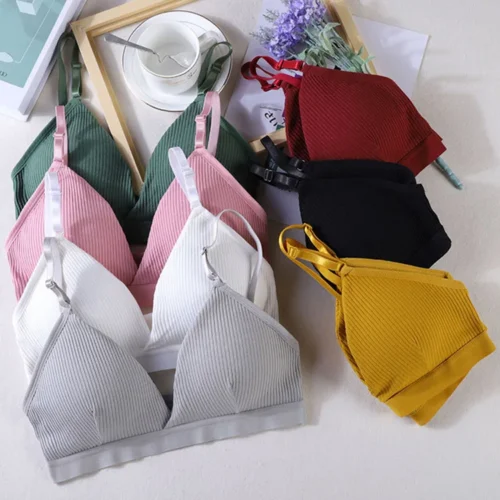 1/2 pçs sutiãs esportivos femininos triângulo copo roupa interior feminino respirável envolto tubo superior sexy beleza volta ajustável estilingue sutiã colete