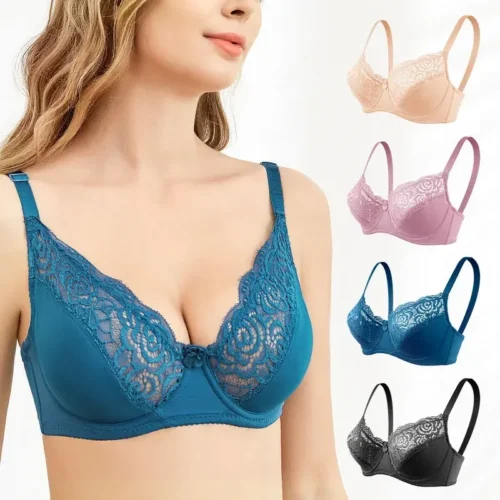Sutiã de renda feminino verão respirável sexy sutiã lingerie ajustável com underwire conforto sutiãs lingeries para mulher 75c-95d