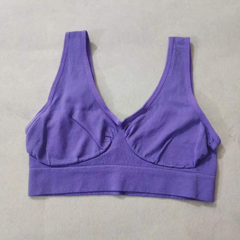 Sutiã esportivo feminino sem almofada sutiã de sono roupa interior sono yoga sutiã esportivo colete plus size superior sem esponja inserção almofada bralette