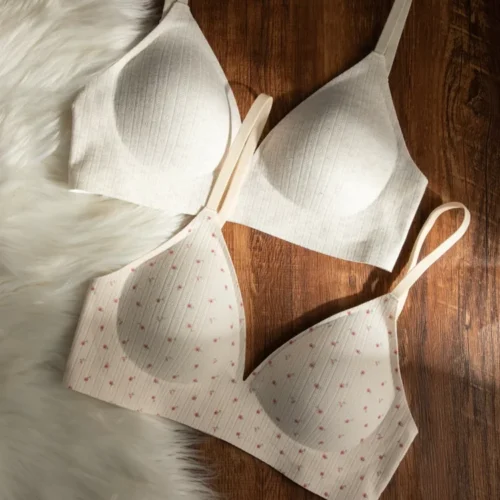 Sutiã Esportivo com Estampa Floral Sem Fio Copo Triangular Lingerie Fena Alça Fixa Decote em V Sem Costura Universal para...