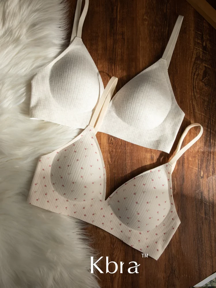 Sutiã Esportivo com Estampa Floral Sem Fio Copo Triangular Lingerie Fena Alça Fixa Decote em V Sem Costura Universal para...