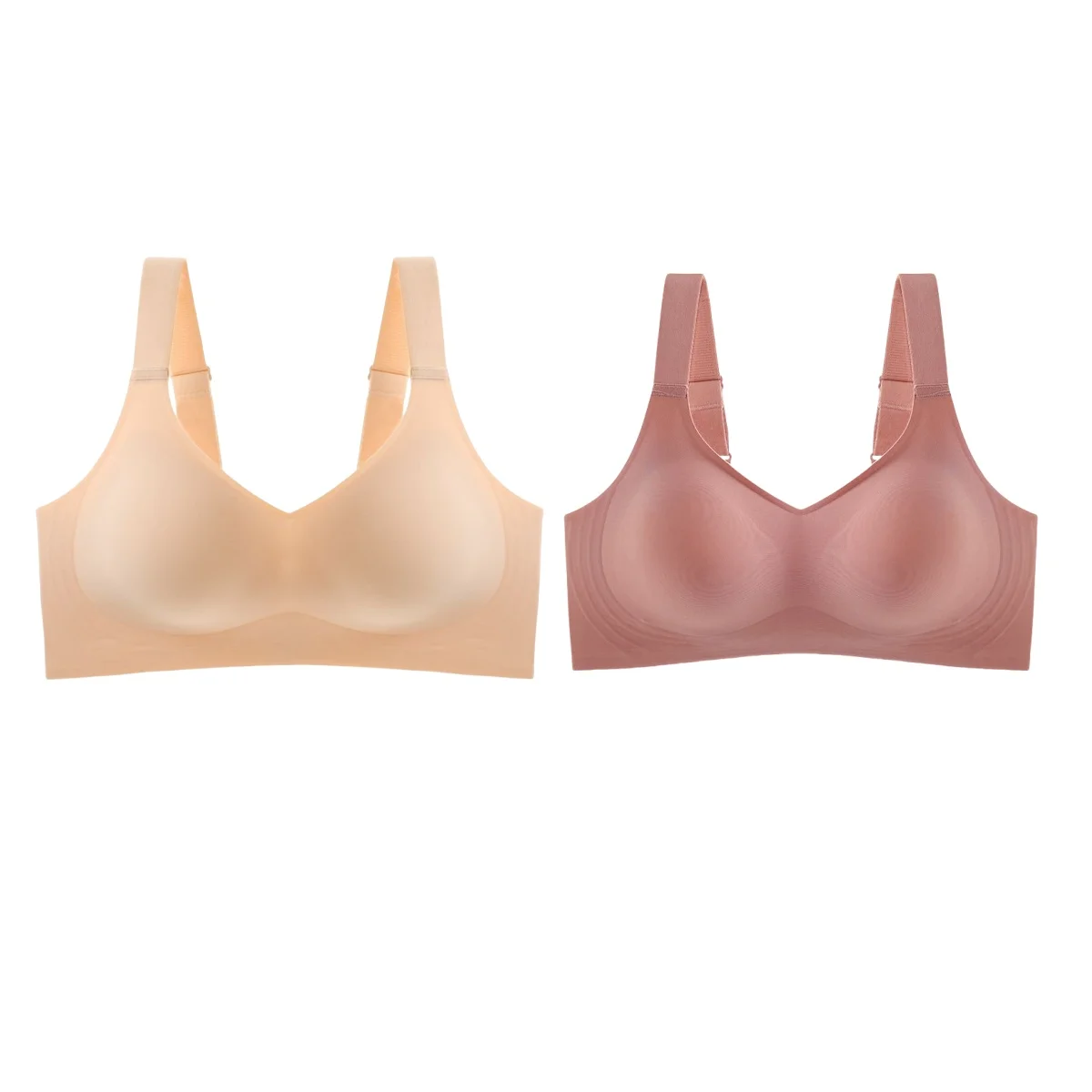 2 pçs/set sutiãs para mulheres esportes topos sem costura roupa interior acolchoada lingerie sexy alças largas sutiã feminino íntimo - Imagem 12