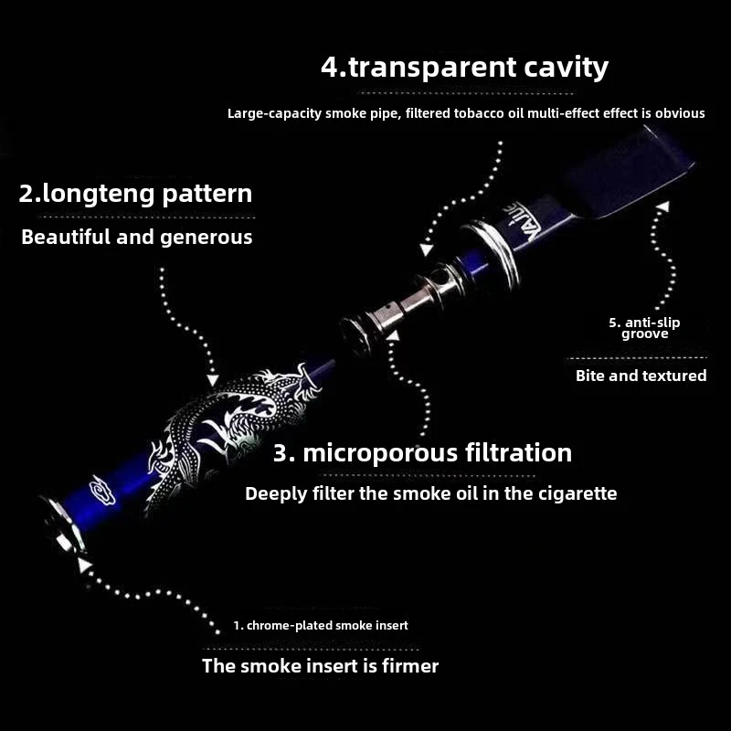 2024 novo filtro de cigarro reutilizável atualizado-redutor de alcatrão portátil, fumar mais saudável, suporte ecológico sem vazamento de óleo - Imagem 2